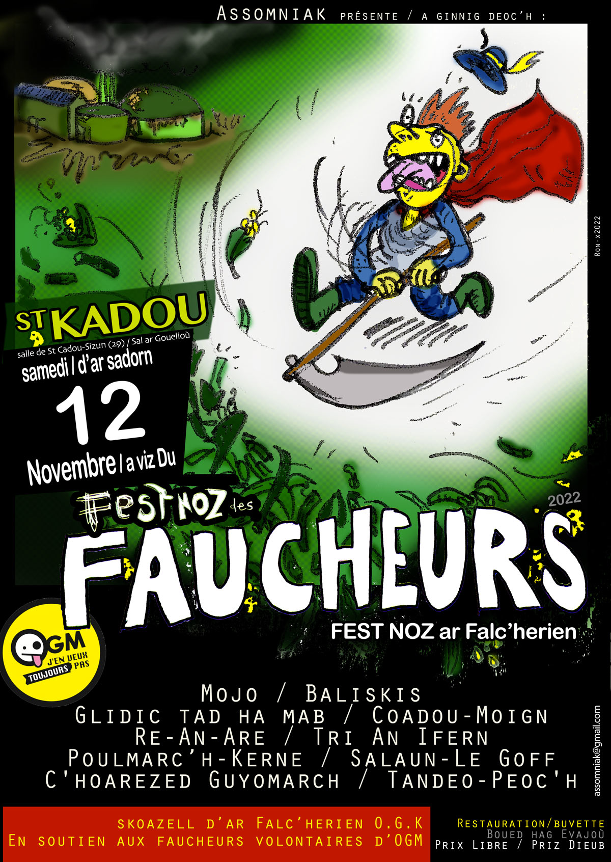 Affiche de l'événement Fest-Noz des faucheurs (2022) créée par ron-x